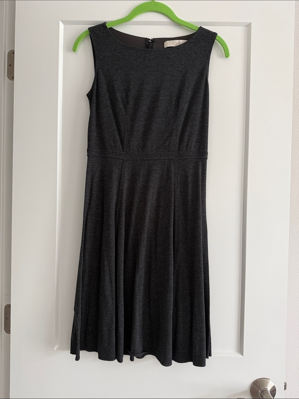 LOFT Charcoal Sleeveless Midi Dress